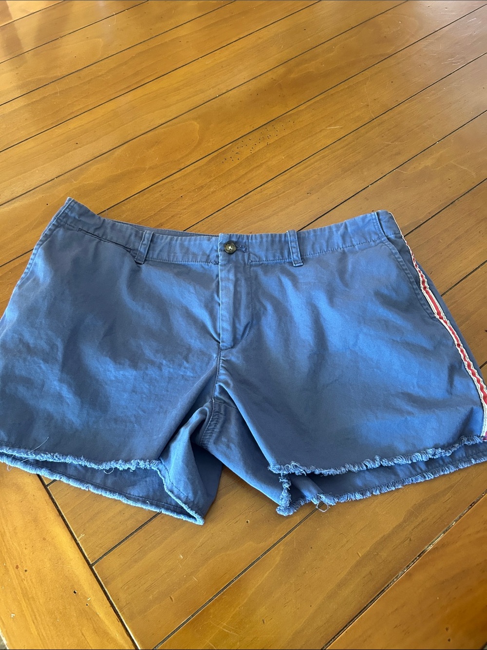 Polo Ralph Lauren Blue Chino Shorts Size 8 Frayed Hem